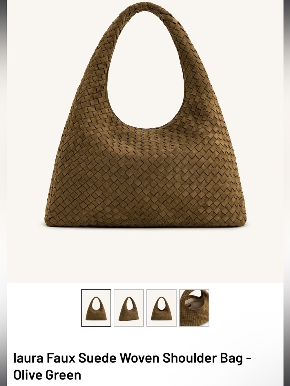JW Pei Laura Woven Hobo Bag Olive Green Camel Faux Suede NWT